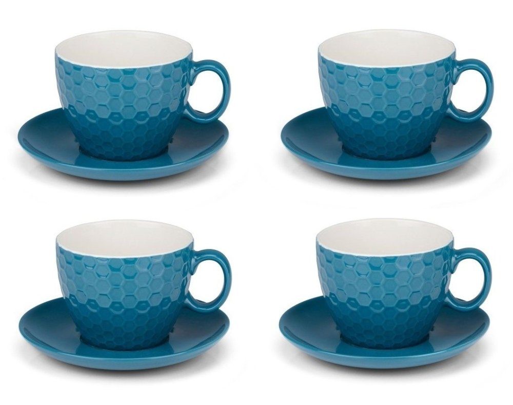 EDCO Šálky a podšálky na cappuccino ALPINA sada 8ks tmavěmodrá ED-224852tmmo