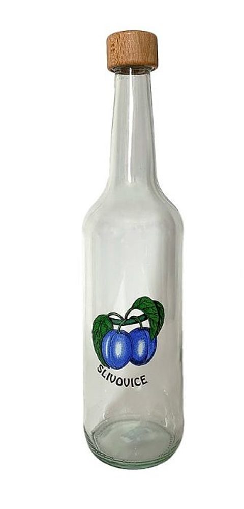 láhev 0,7 l Geradehals, ŠVESTKY, uz.27 dřevo