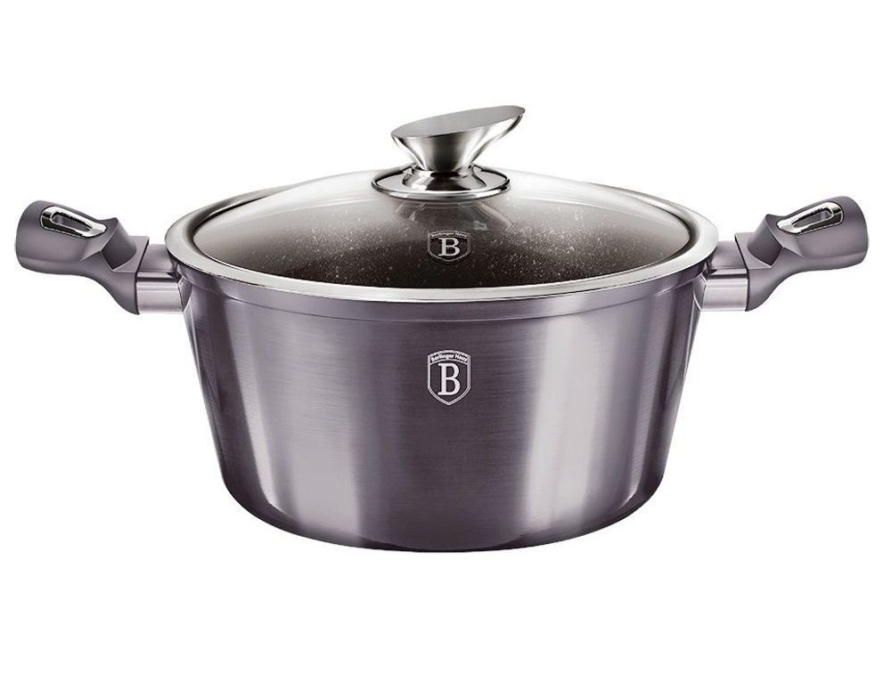 BERLINGERHAUS Kastrol s poklicí s mramorovým povrchem 28 cm Carbon PRO Line BH-6894