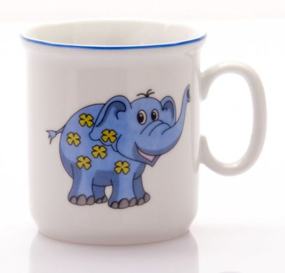 hrnek 160ml DĚTSKÝ-SLONÍK modrý, čes.porcelán