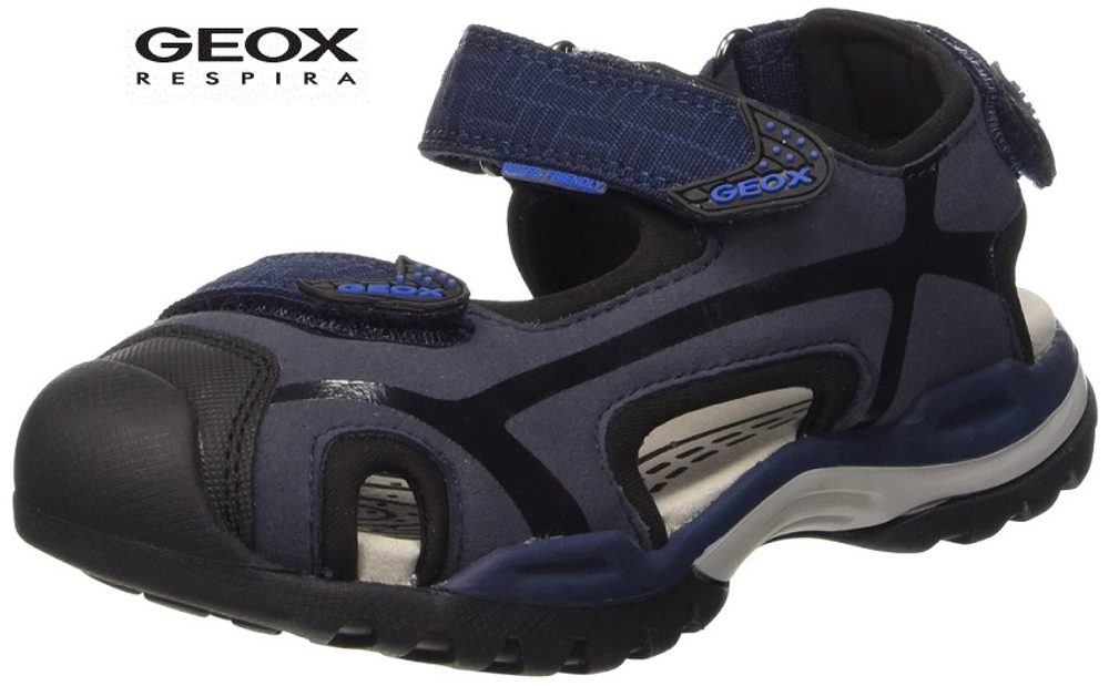 Levně Dětské letní boty GEOX J BOREALIS BOY NAVY/BLACK