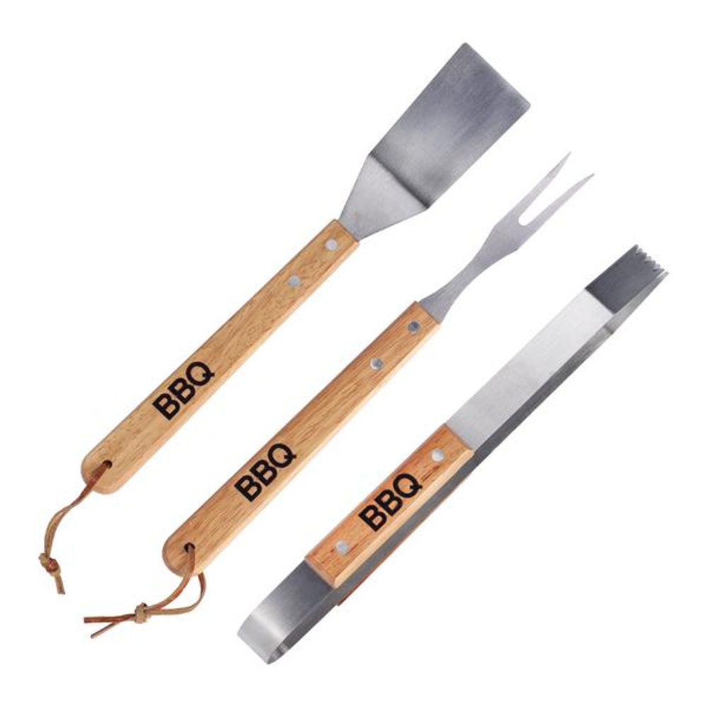 Edco NÁČINÍ GRILOVACÍ BBQ SET 3KS 5X34CM NEREZ/DUB_hamashop