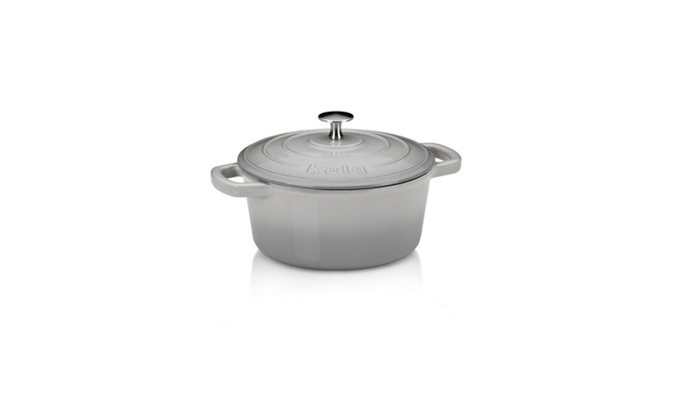 KELA Pekáč litinový s poklicí CALIDO 21 cm šedá KL-12605