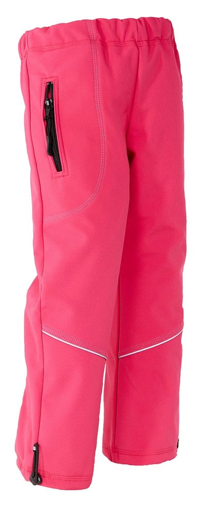 Levně Softshellové nepromokavé kalhoty podšité fleecem růžové