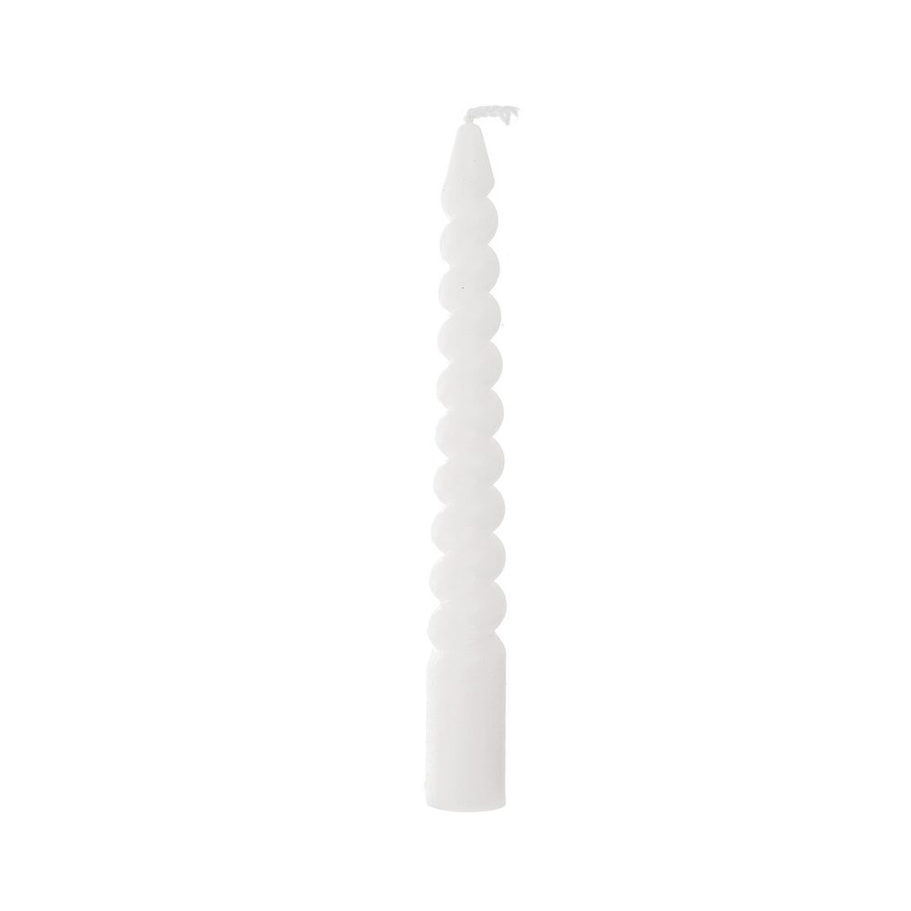 Svíčka dekorativní kroucená 10 ks 10 cm bílá