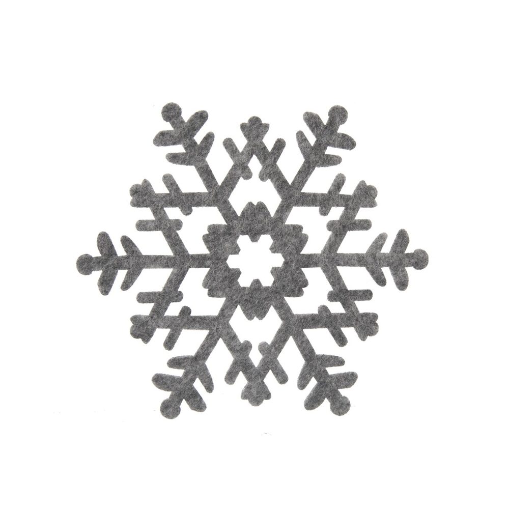 Levně Podtácek polyester VLOČKA pr. 13,5 cm šedá 6 ks