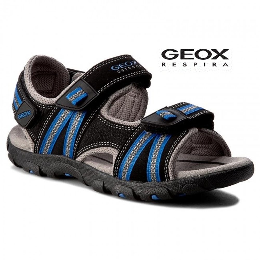 Levně Dětské letní boty GEOX J S. STRADA BLACK/ROYAL