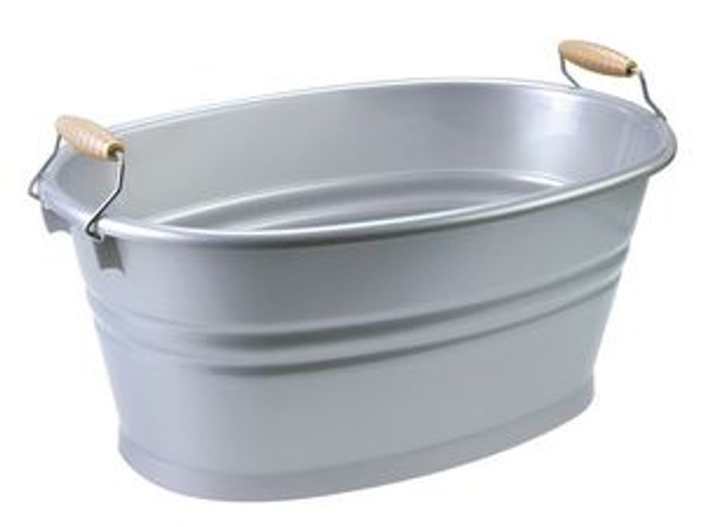 škopek 12l NOSTALGIA ovál, stříbrné, 44x29x18cm Tontarelli, plast