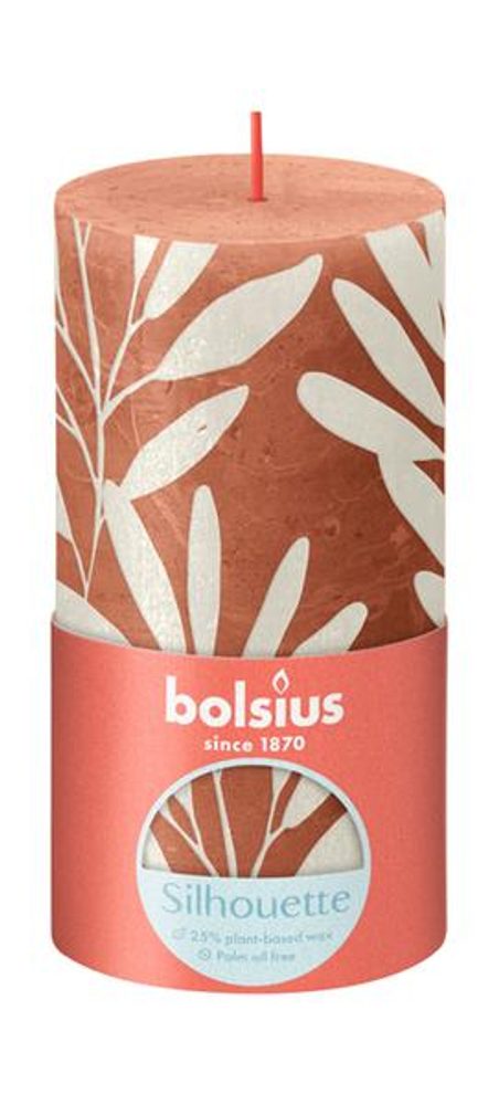 Bolsius SVÍČKA RUSTIK 130/68 BARVA/MOTIV KORÁLOVÁ/ŠALVĚJ_hamashop