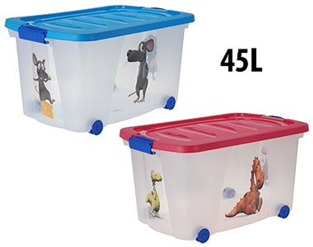 box 45,0l, kolečka, dětský potisk 60x38x30cm
