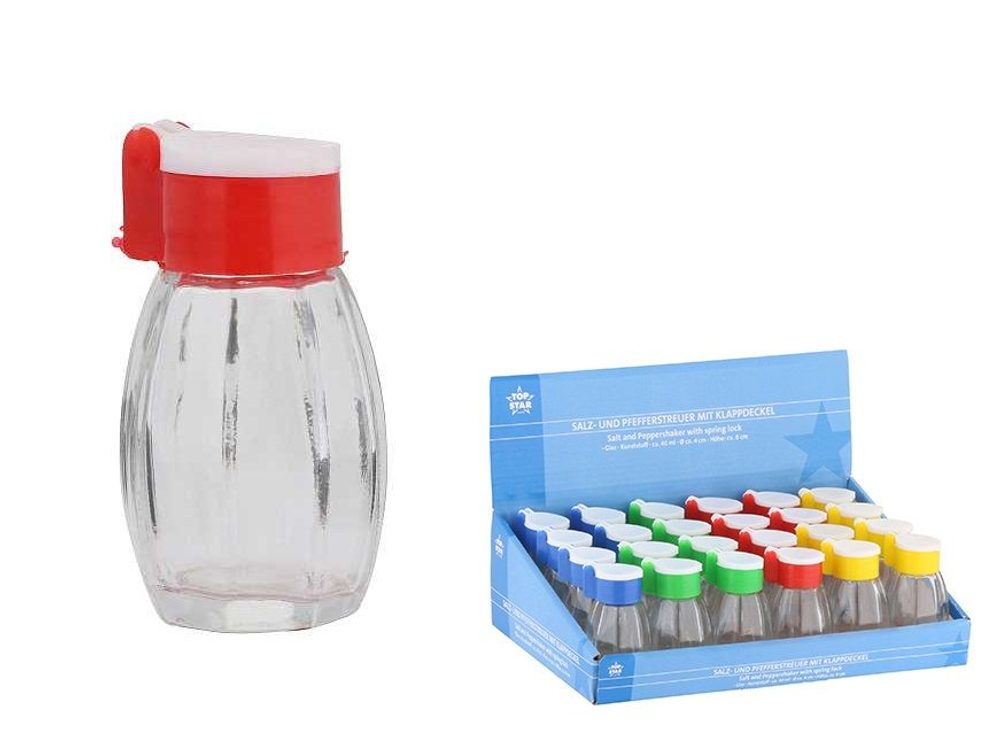 slánka-kořenka, 40ml, d4x8cm, 4barvy, klapka, sklo+plast