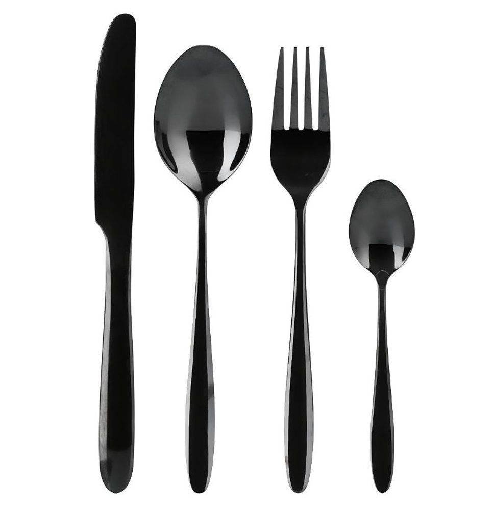 EXCELLENT HOUSEWARE Sada příborů nerez 24 ks ČERNÁ KO-CC4100950