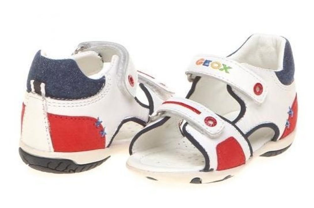 Levně Dětská letní obuv GEOX B S.ELBA B. B – SMO.LEA+NBK.L WHITE/RED
