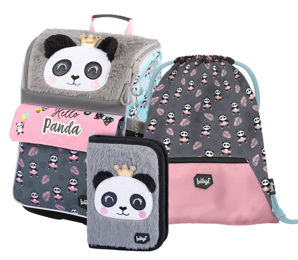 BAAGL SET 3 Zippy Panda: aktovka, penál, sáček Baagl