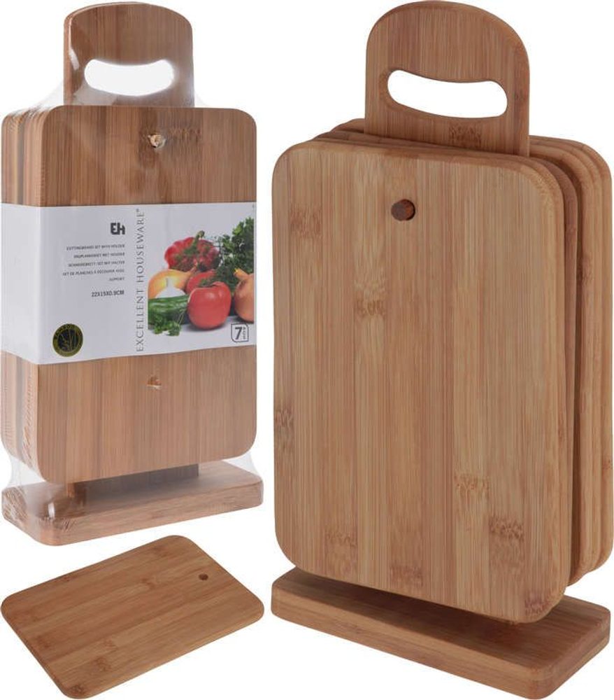 EXCELLENT HOUSEWARE Prkénko ve stojanu sada 7 ks bambus KO-784610190