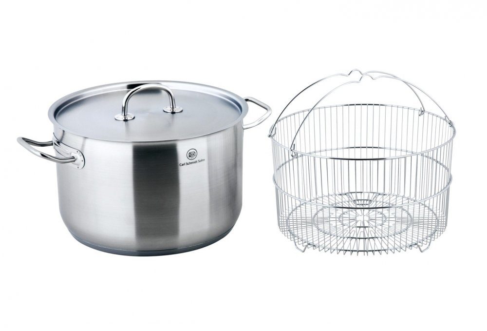 CS SOLINGEN Hrnec s poklicí a fritovacím košem nerez 10 l / 28 x 18 cm PRO-X CS-044022