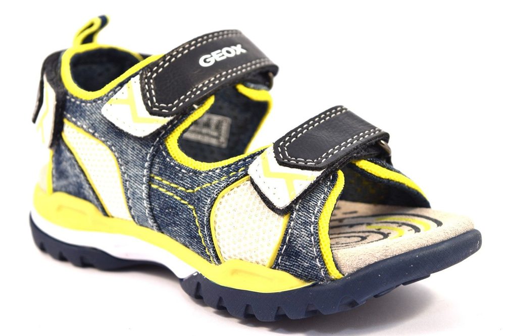 Levně GEOX sandály J BOREALIS BOY DENIM NAVY/LIME