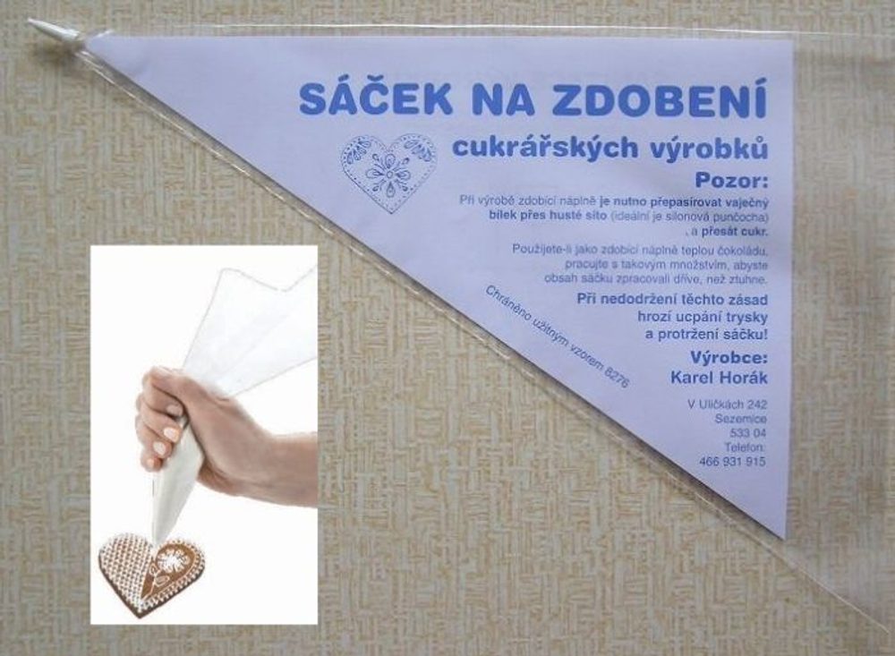 sáček na zdobení perníčků+špička