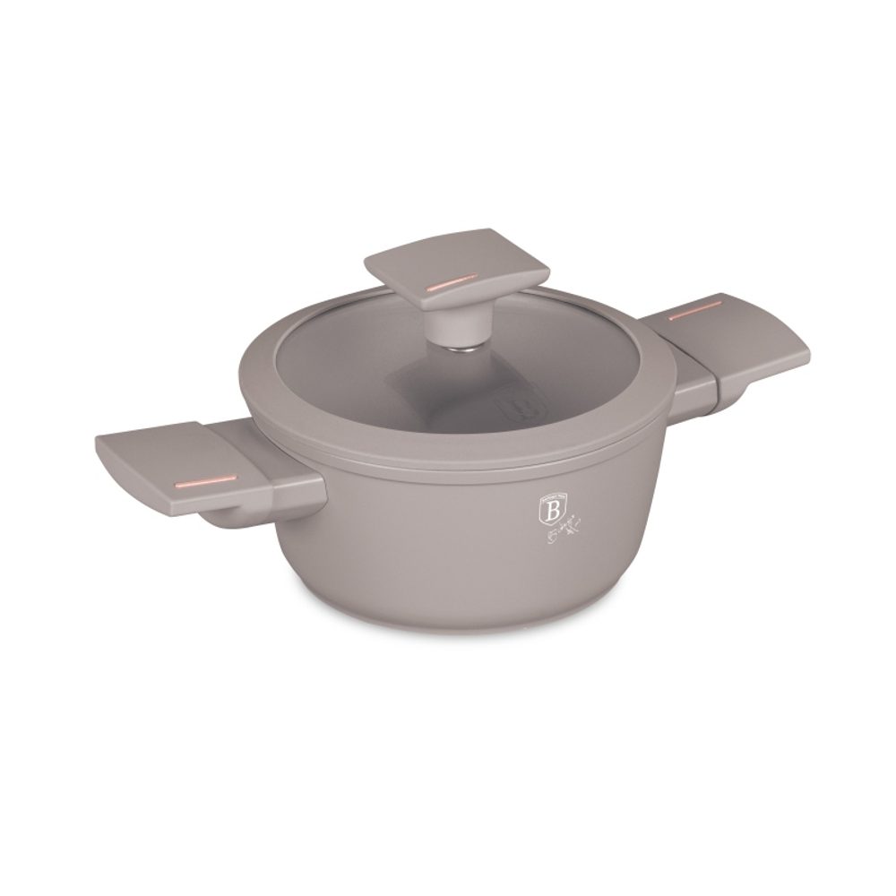 BERLINGERHAUS Kastrol s titanovým povrchem a poklicí pro děti 14 cm Taupe Collection BH-8286