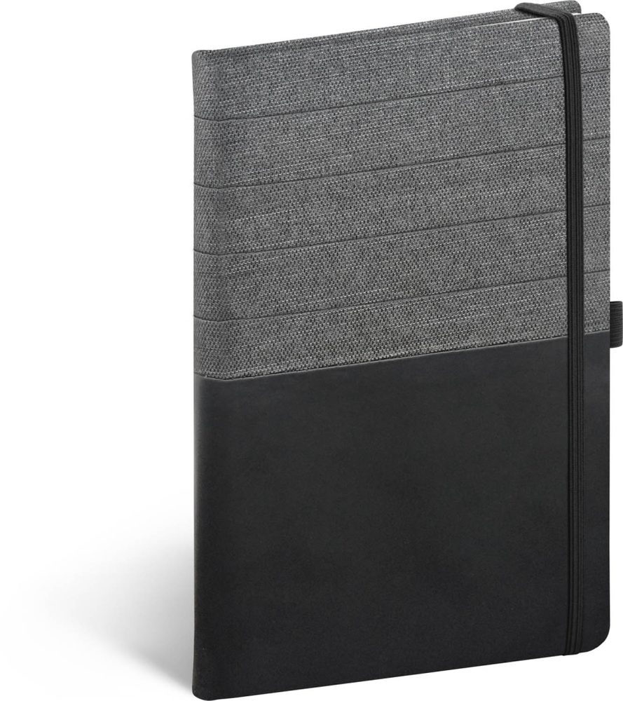Levně Notes Skiver černošedý, linkovaný, 13 × 21 cm Baagl