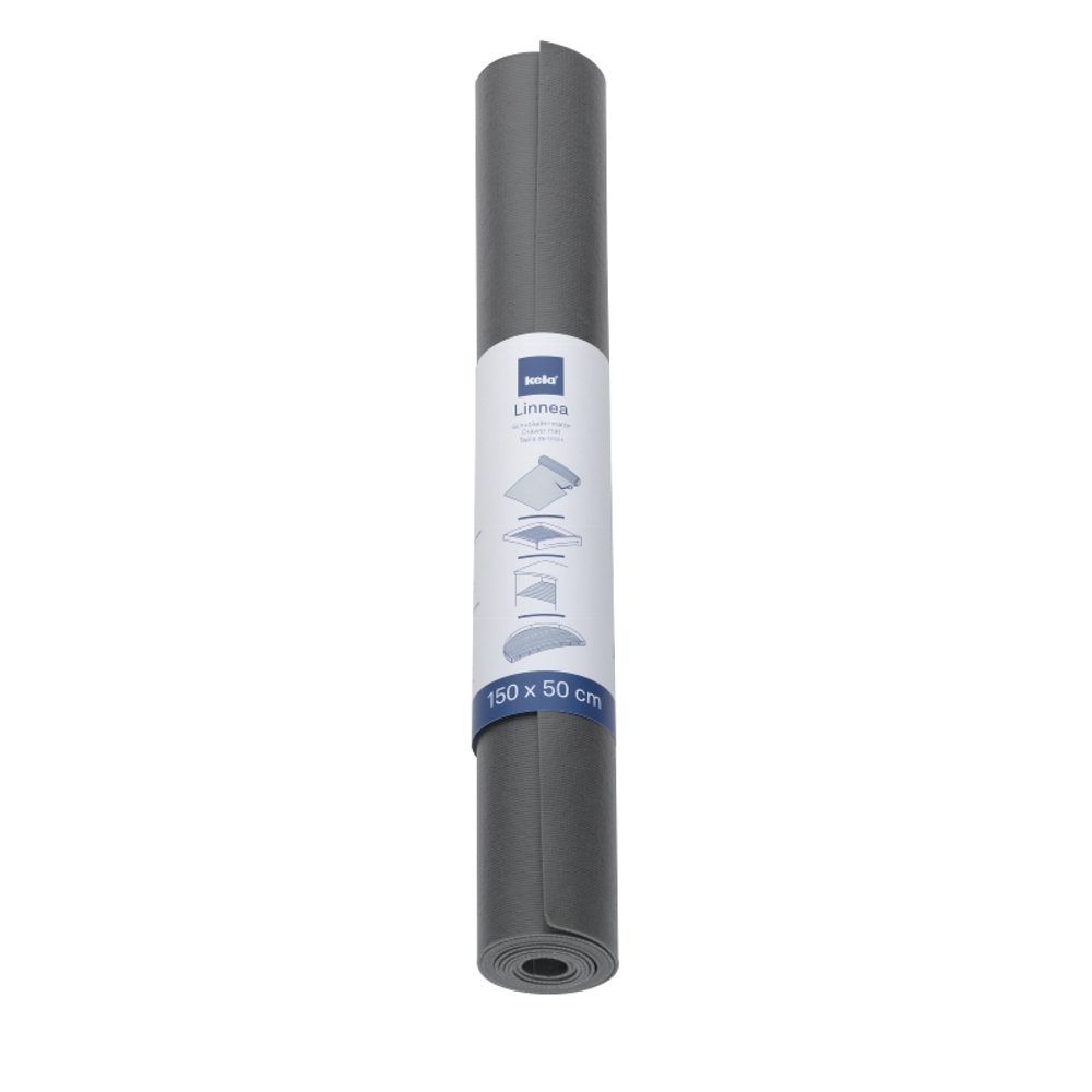 KELA Podložka do zásuvky LINNEA PVC šedá 150 x 50 cm KL-11389