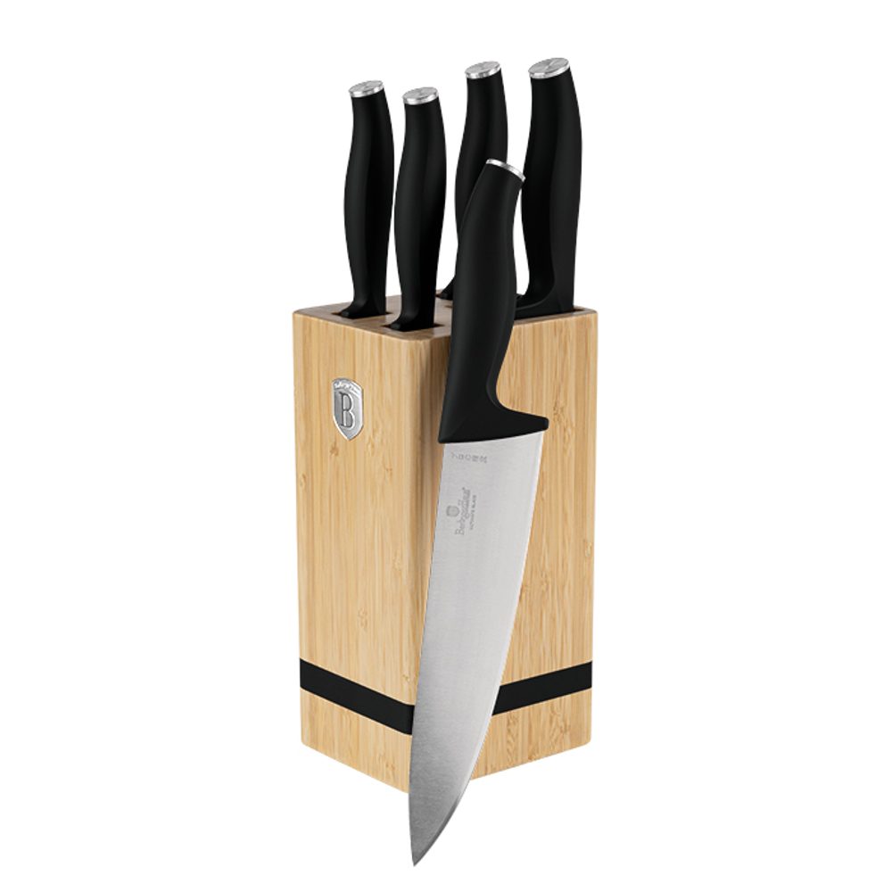 BERLINGERHAUS Sada nožů se stojanem BAMBOO 6 ks Matte Black Collection BH-2971