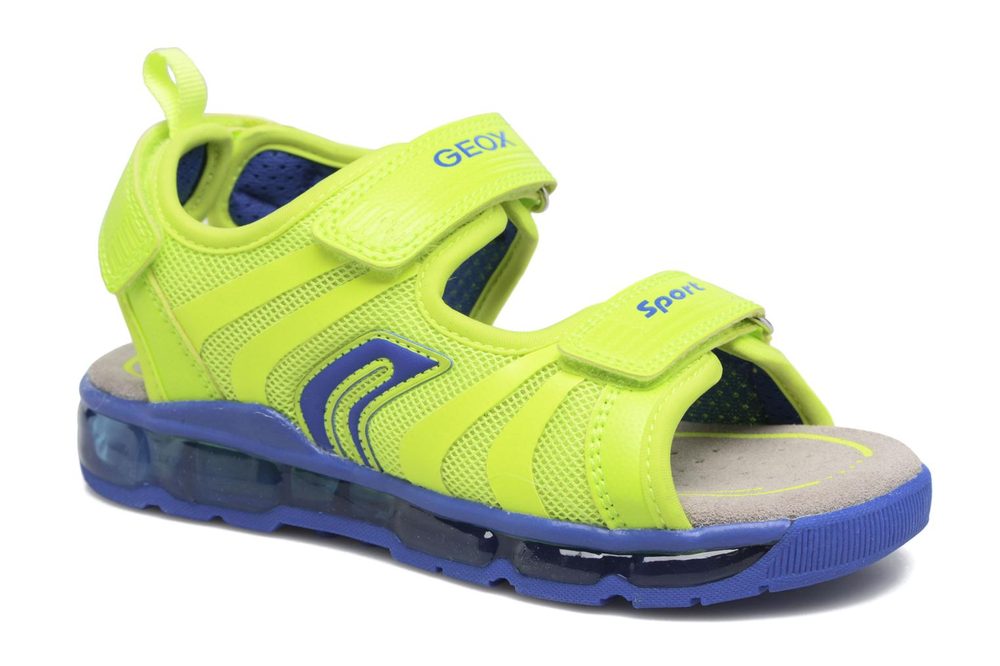 Levně Dětské letní boty GEOX J SANDAL ANDROID BOY FLUO YELLOW/ROYAL