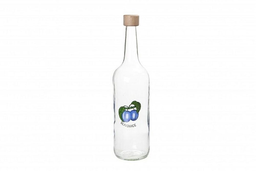 láhev 1,0 l Geradelhals, ŠVESTKY, uz.dřevo