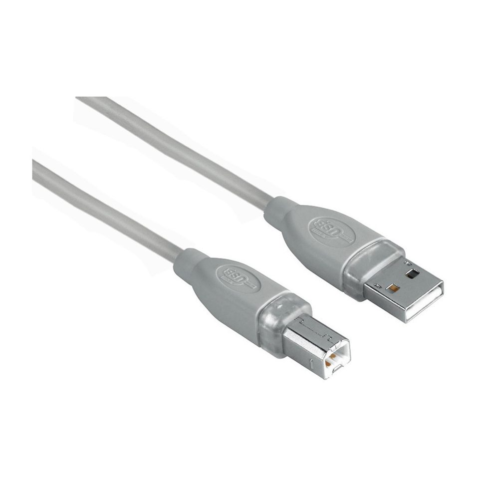 Levně Hama USB kabel typ A-B, 3m, šedý, blistr