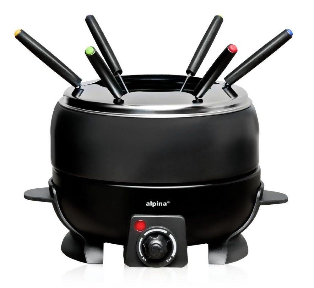 ALPINA Elektrické fondue + 6 vidliček 2,3 l černá ED-227088