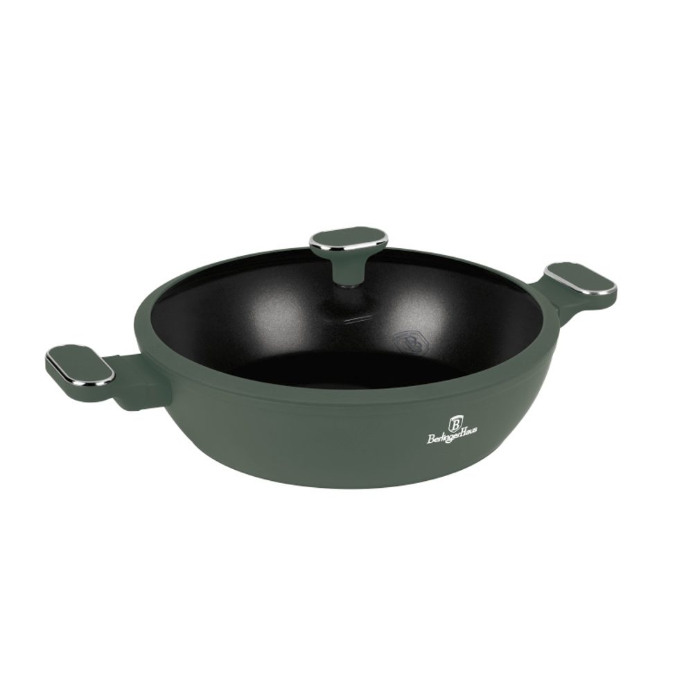 BERLINGERHAUS Kastrol s titanovým povrchem a poklicí 30 cm Matte Green Collection BH-8199