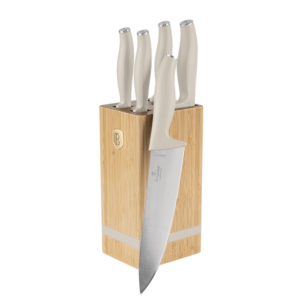 BERLINGERHAUS Sada nožů se stojanem BAMBOO 6 ks Sahara Collection BH-2973