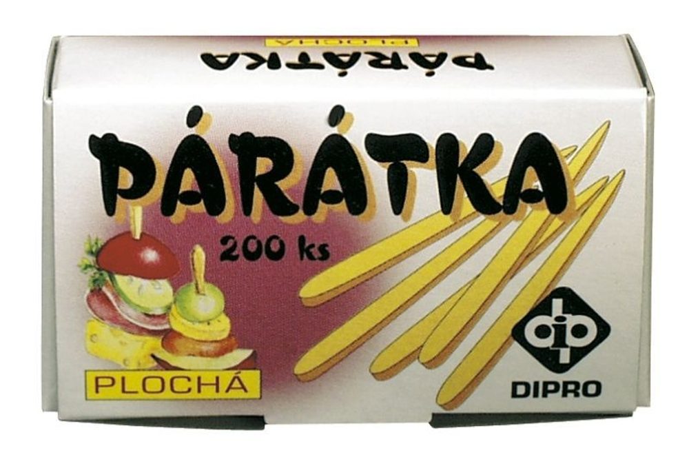 párátka 200ks, plochá, dřevo, EAN, pap.krab.