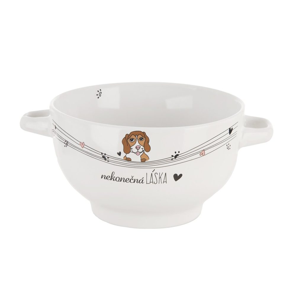 Miska NEKONEČNÁ LÁSKA pes s uchy pr. 14 cm