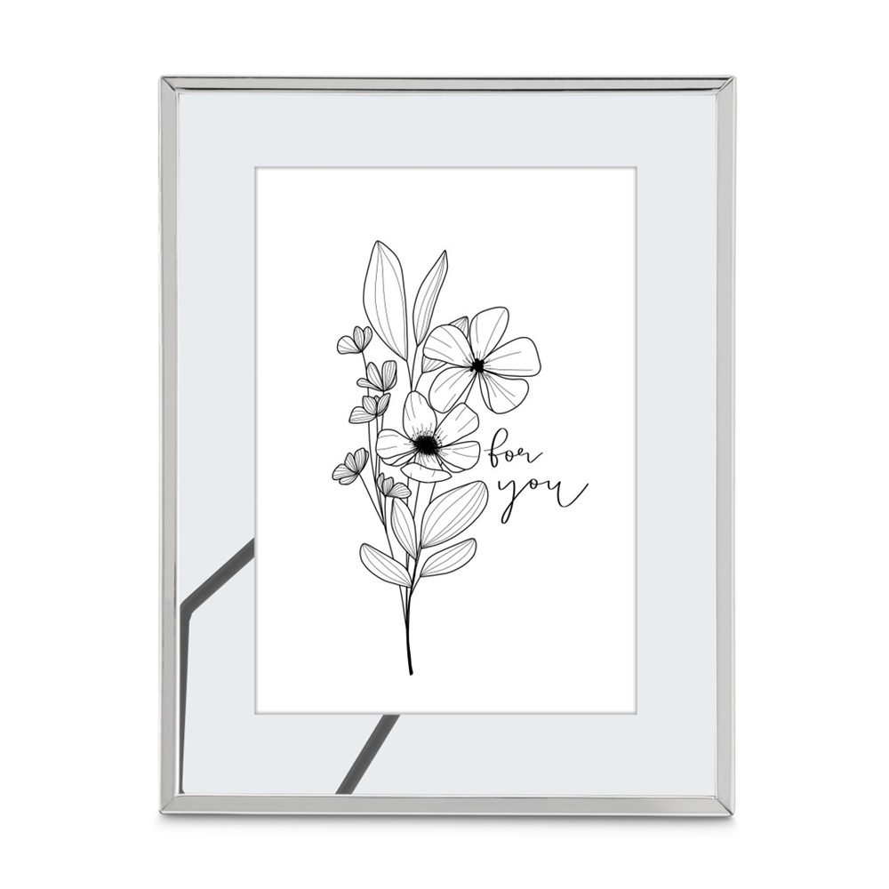 Levně Hama portrétový rámeček FLOWERS, 10x15 cm, stříbrná lesklá