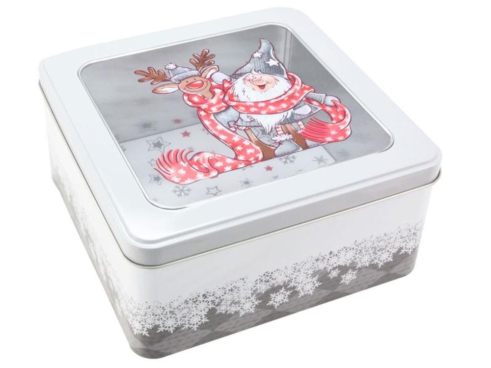 Nezařazeno DÓZA NA CUKROVÍ 17,7X17,7X8,6CM SANTA A JELEN_hamashop