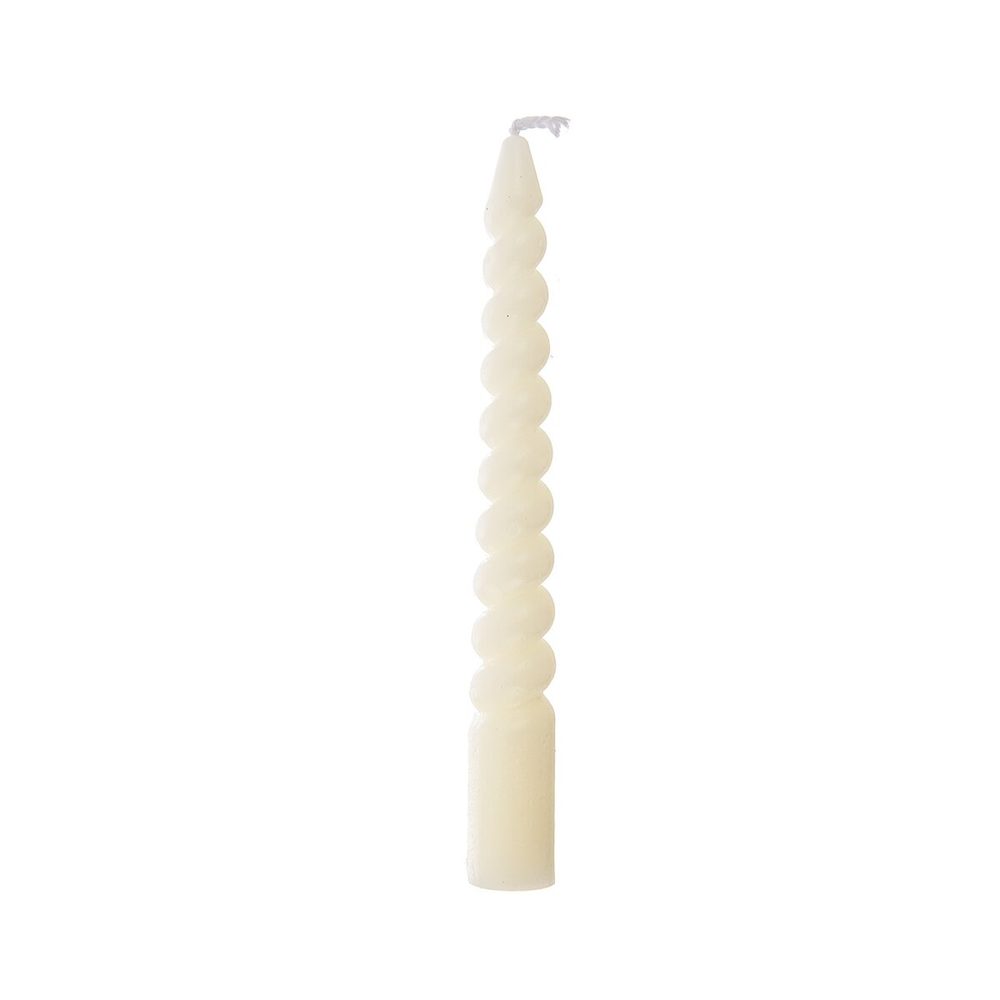 Levně Svíčka dekorativní kroucená 10 ks 10 cm smetanová