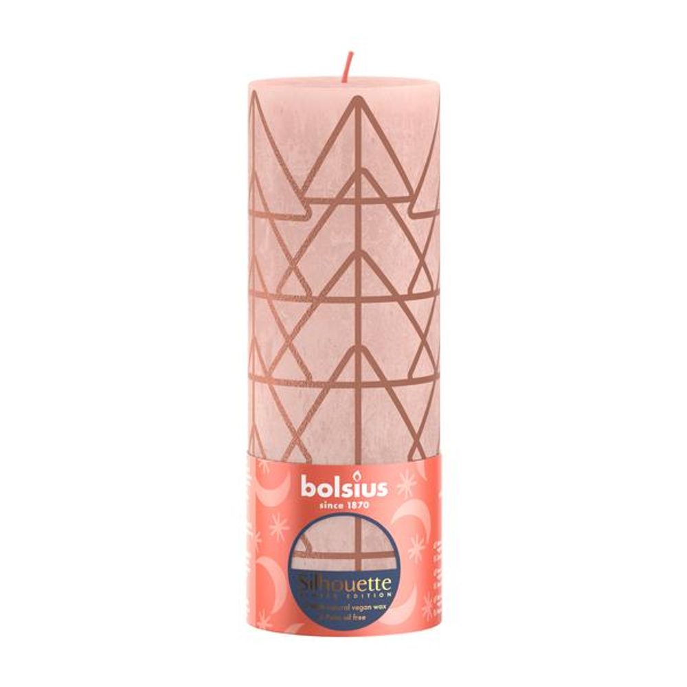 Bolsius SVÍČKA RUSTIK 190/68 RŮŽOVÁ/JANTÁROVÁ_hamashop