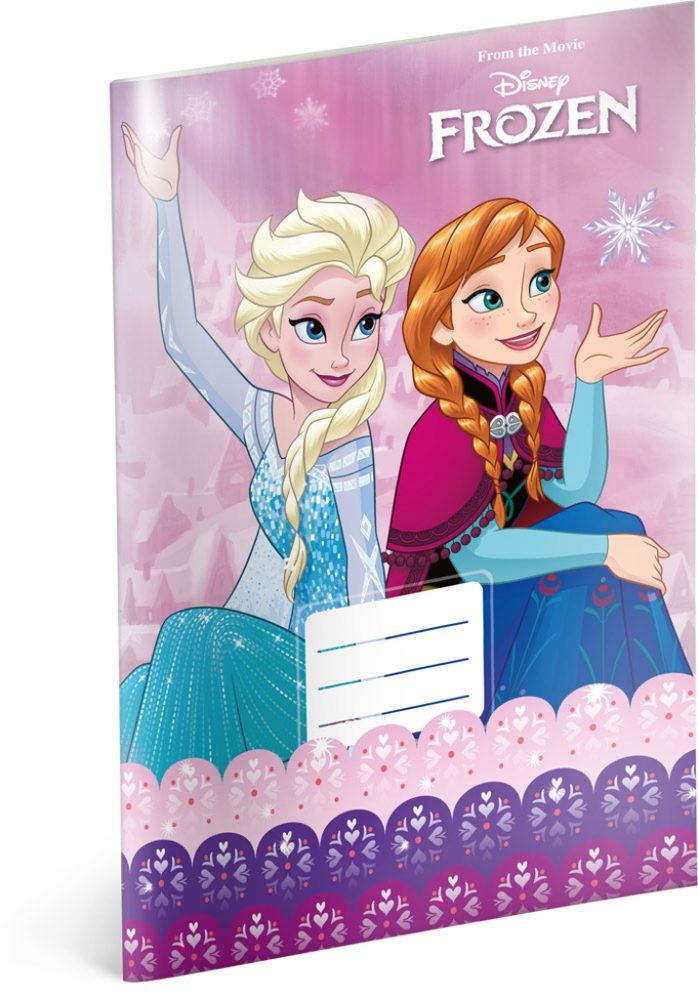 Školní sešit Frozen – Ledové království Pink, A4, 20 listů, nelinkovaný Baagl
