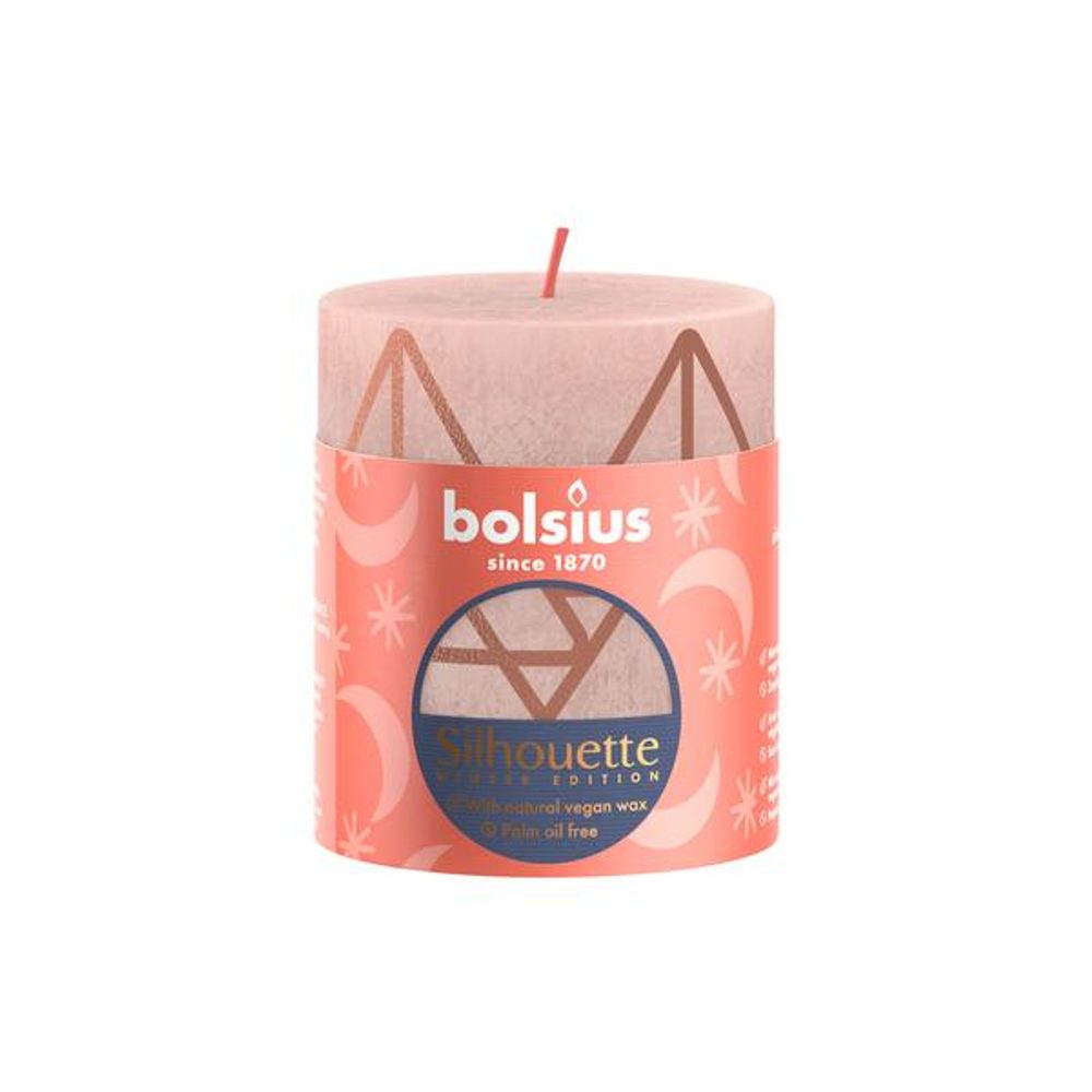 Bolsius SVÍČKA RUSTIK 80/68 RŮŽOVÁ/JANTÁROVÁ_hamashop