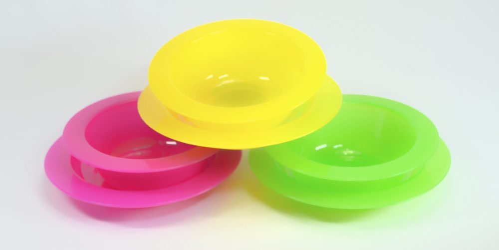 talíř 2ks dětský transpar,PP plast, MIX barev