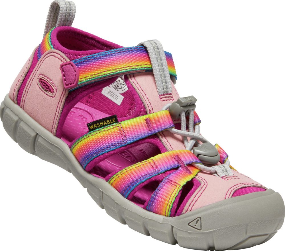 Levně Sandály KEEN SEACAMP II CNX YOUTH rainbow/festival fuchsia