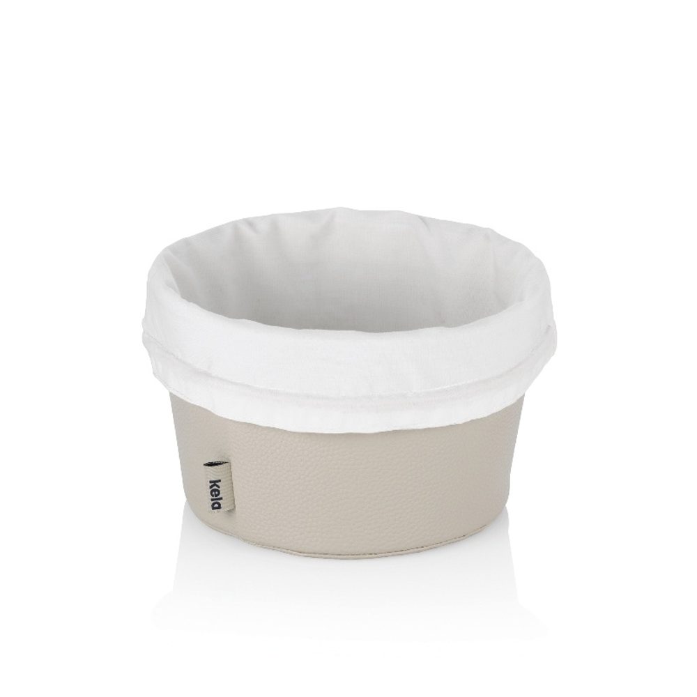 KELA Košík na chleba Grana PU kůže stříbrná šedá 11,0cm 19,0cm KL-12545
