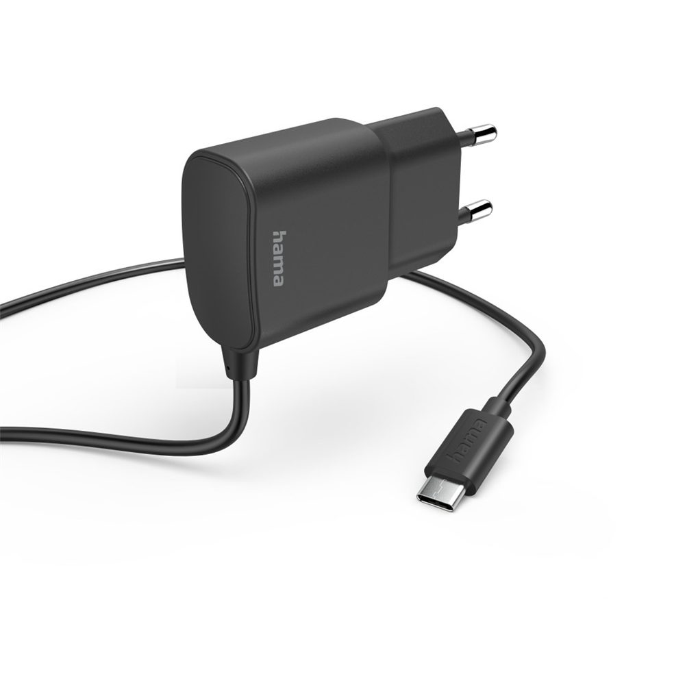 Levně Hama síťová nabíječka s kabelem, USB-C, 2,4 A, 1 m