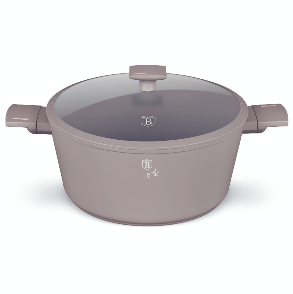 BERLINGERHAUS Kastrol s titanovým povrchem a poklicí 28 cm Taupe Collection BH-8102