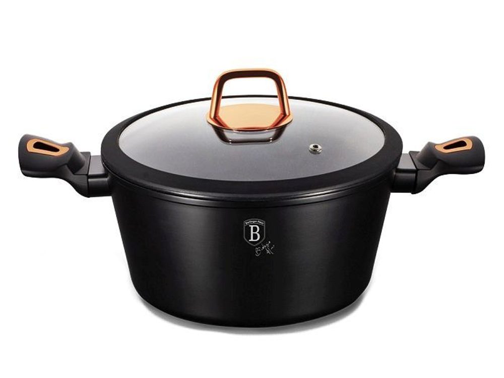 BERLINGERHAUS Kastrol s poklicí s mramorovým povrchem 20 cm Black Rose Collection BH-1641