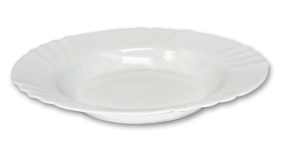talíř d23cm hluboký, EBRO bílý, opál.sklo