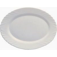 talíř 22cm ovál EBRO bílý, opál.sklo