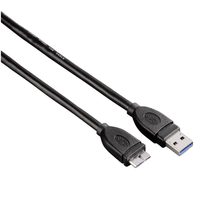 Hama USB 3.0 kábel, typ A - micro B, 0,75 m, čierny