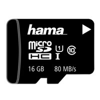 Hama microSDHC 16 GB Class 10 UHS-I 80 MB/s + Adapter/Mobile